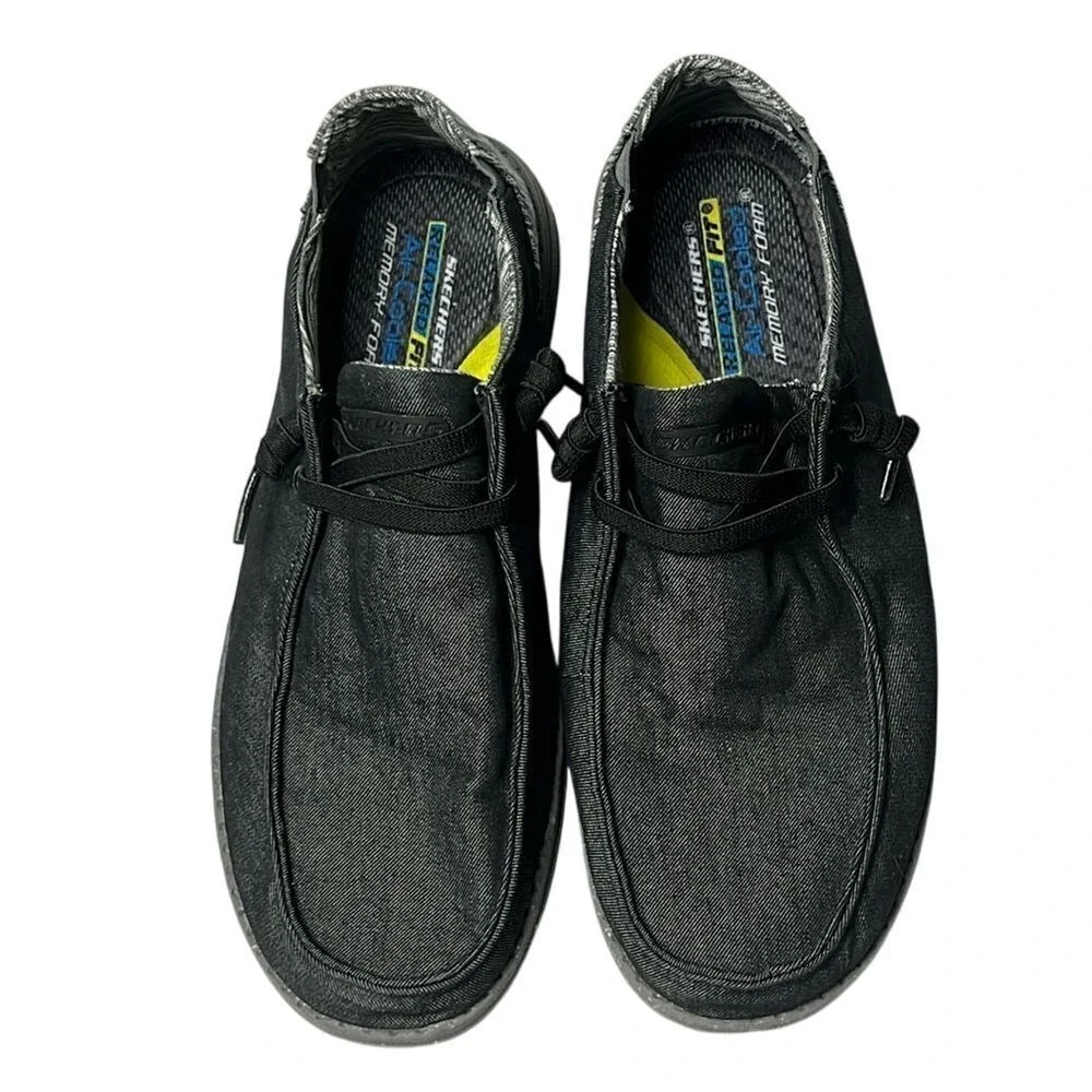 Skechers Mens Slip On Relaxed Fit Melson Chad Sneaker Size 8 Grey Memory Foam